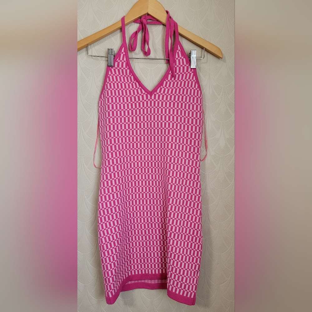 Musette Cotton Candy  Vibe Check Dress Pink Halter New without Tags size Small